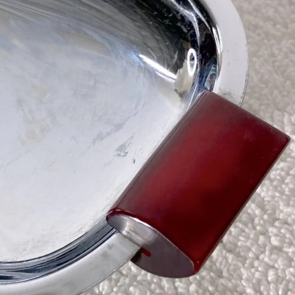 Vintage Glo Hill Gourmates Chrome Serving Tray With Bakelite Handles - Picture 10 of 12